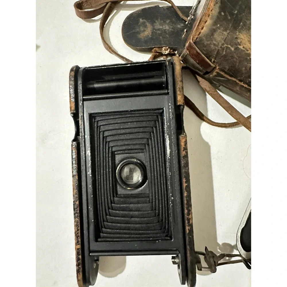 KODAK JR NO. 1 A AUTOGRAPHIC CAMERA - With Leather Bag (Rough) Untested Vintage